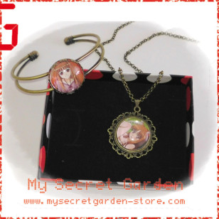 Spice And Wolf 狼と香辛料 Holo Anime Cabochon Bronze Necklace and Bracelet Set